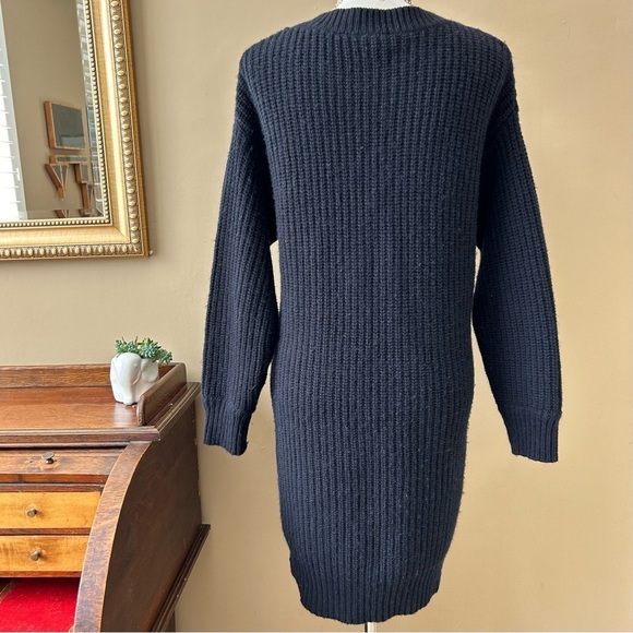 Rails Nicole Cashmere Sweater Dress Cashmere Velvet Lace-Up Chunky Knit Size L - Picture 8 of 16